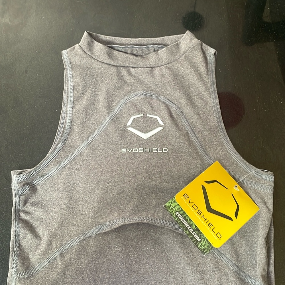 Evoshield 14950 Youth medium baseball chest guard shirt gray nwt